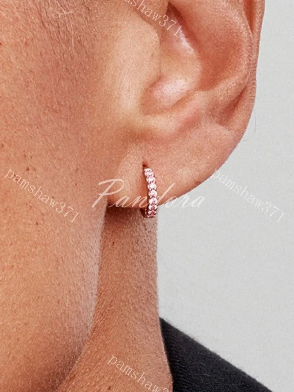Pandora Sparkling Pink Huggie Hoop Earrings